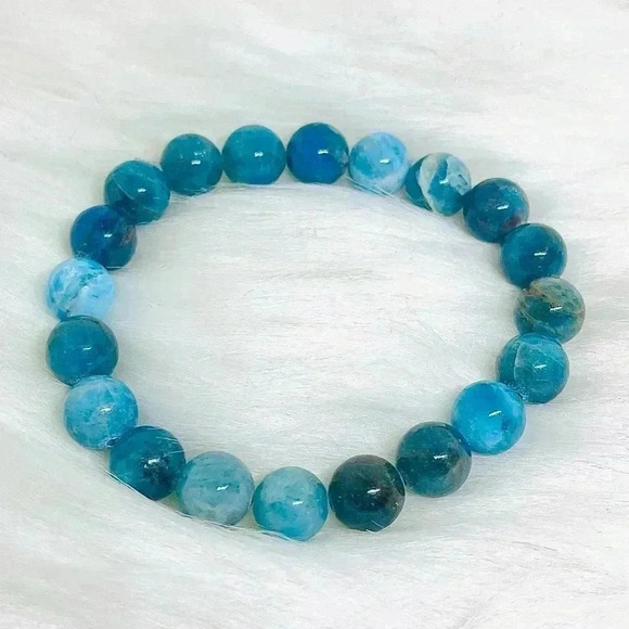 Ocean Blue Apatite Stone Bracelet - Picture 1 of 7